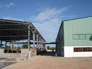Gia công nhà khung thép, mái tôn