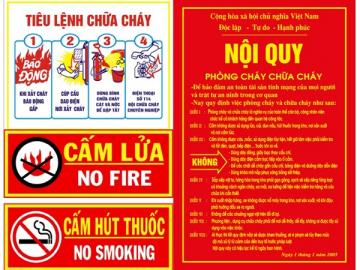 Yêu cầu về kích thước, màu sắc, vật liệu làm biển nội quy PCCC 