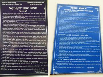 Thiết kế và thi công biển nội quy trường học