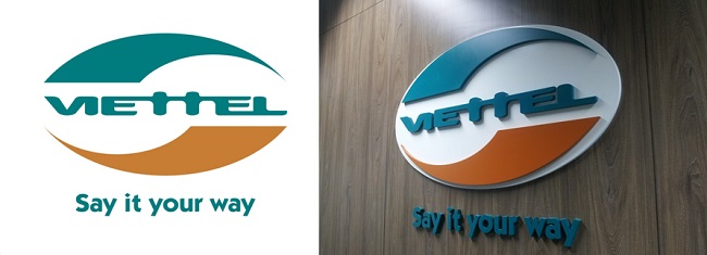 Biển hiệu logo cho hệ thống cửa hàng Viettel