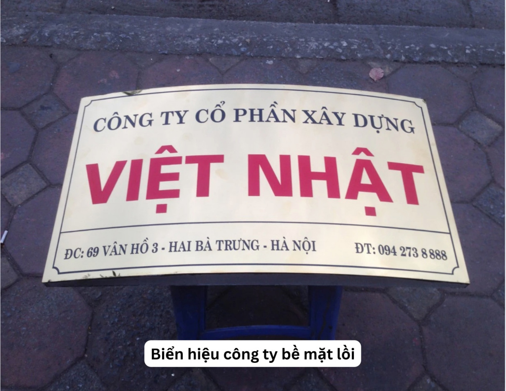 Biển hiệu công ty bề mặt lồi