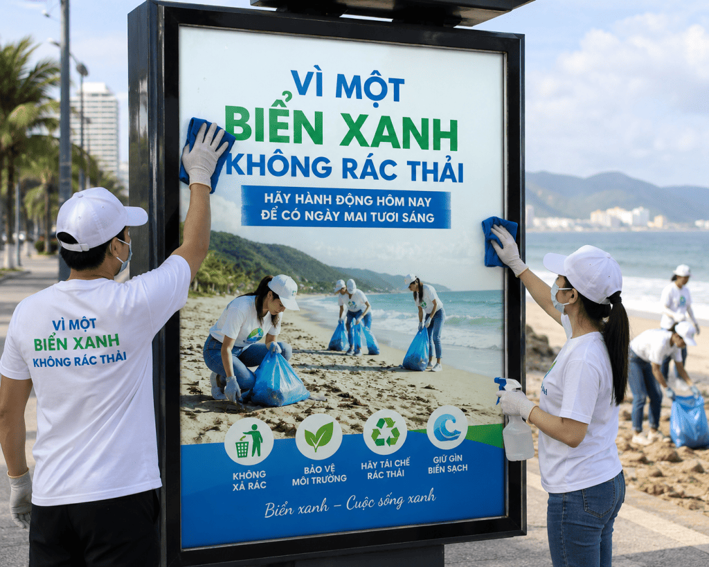 Vệ sinh biển hiệu hộp đèn