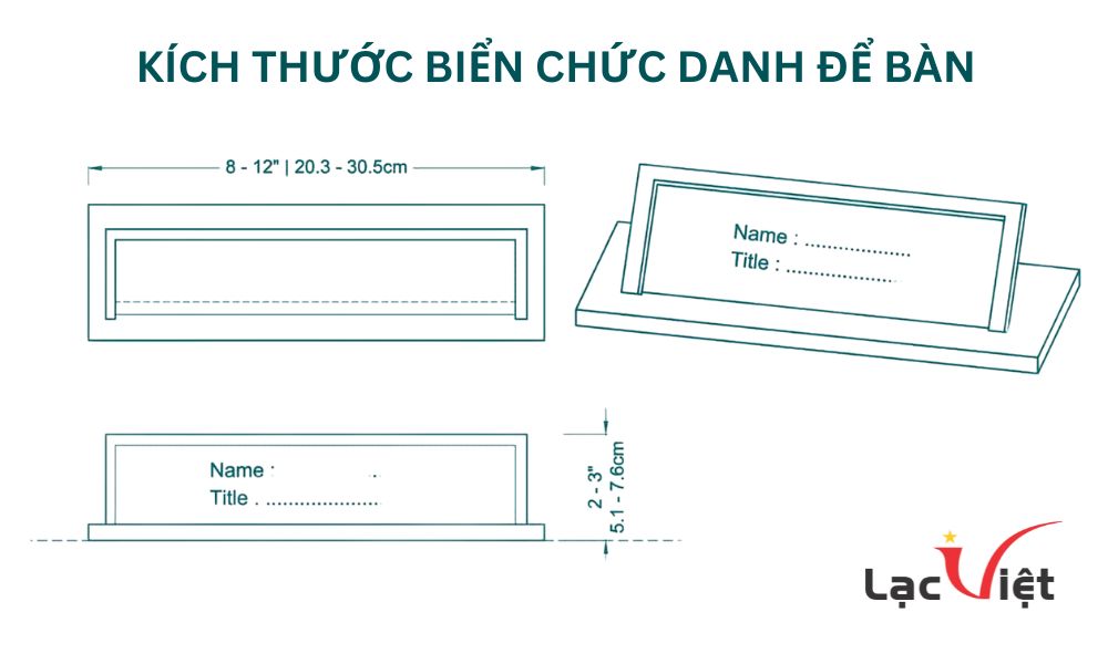 Kích thước biển chức danh để bàn tiêu chuẩn