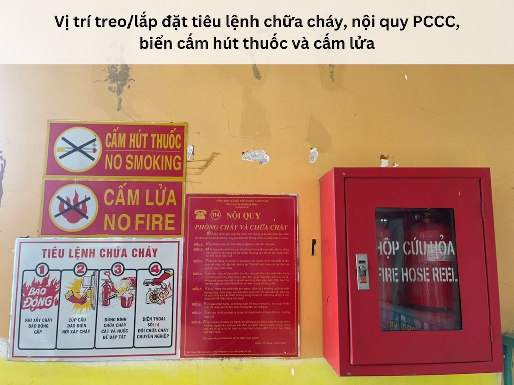 Vị trí lắp các biển PCCC