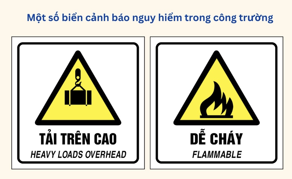 Một số biển cảnh báo nguy hiểm trong công trường