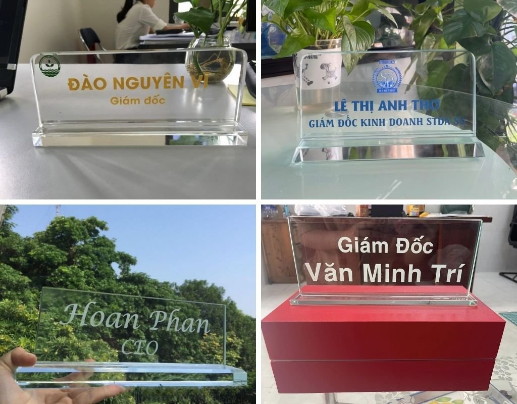 Biển chức danh pha lê có giá thành khá cao