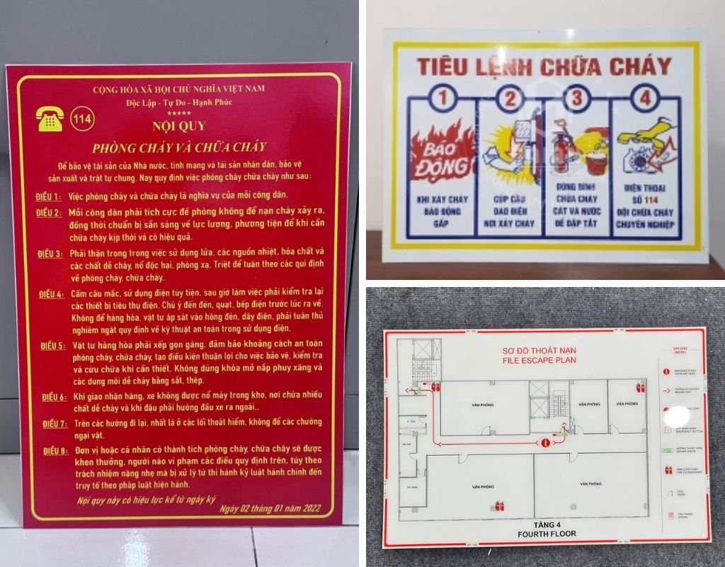 các biển bảng liên quan tới PCCC