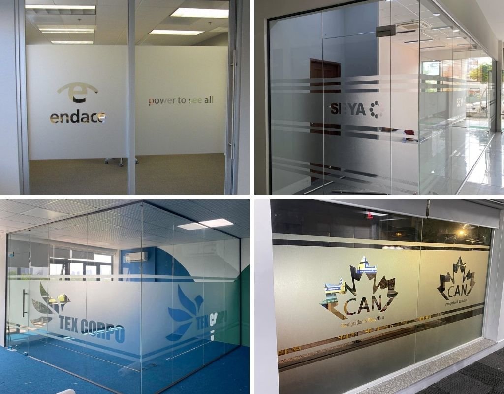 Chữ decal dán kính mờ