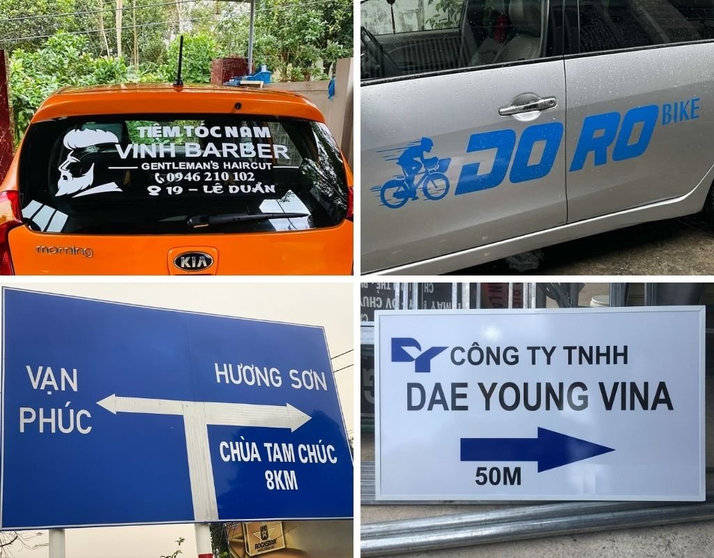 Chữ decal dán xe và dán biển hiệu