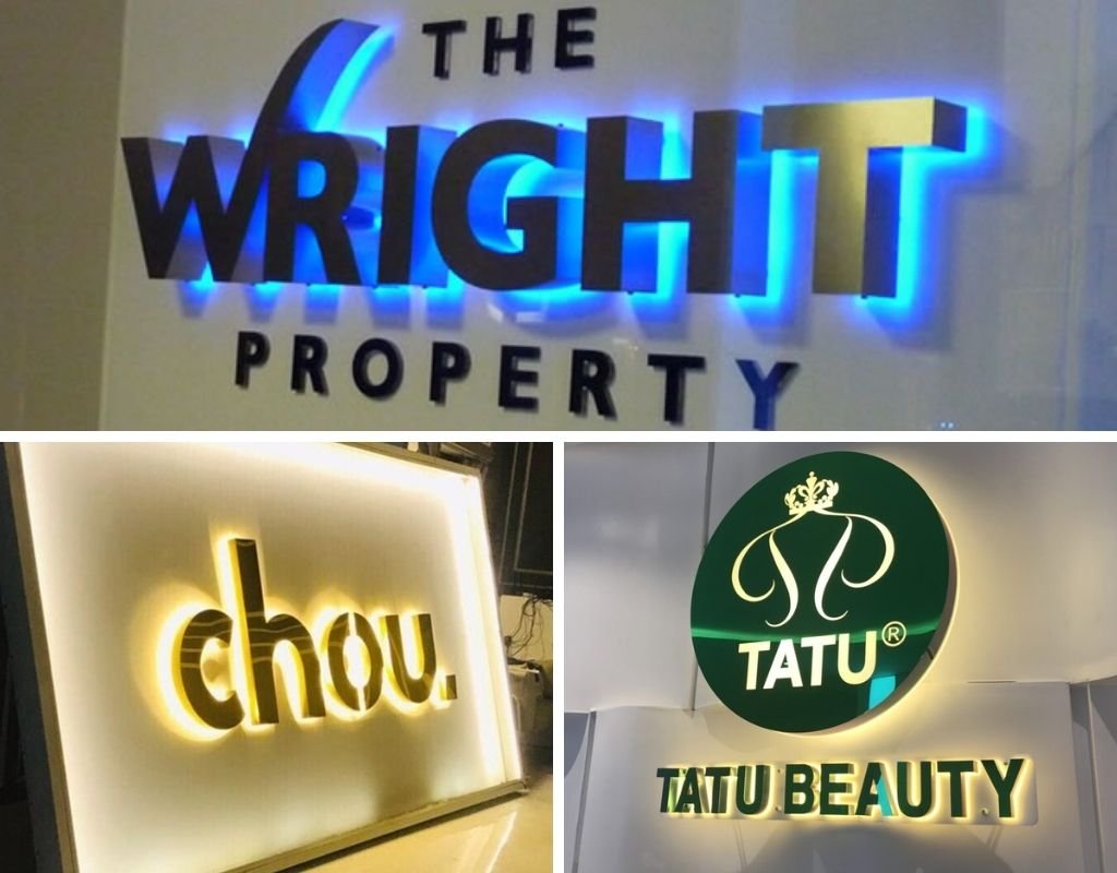 Chữ nổi Alu đèn LED hắt chân