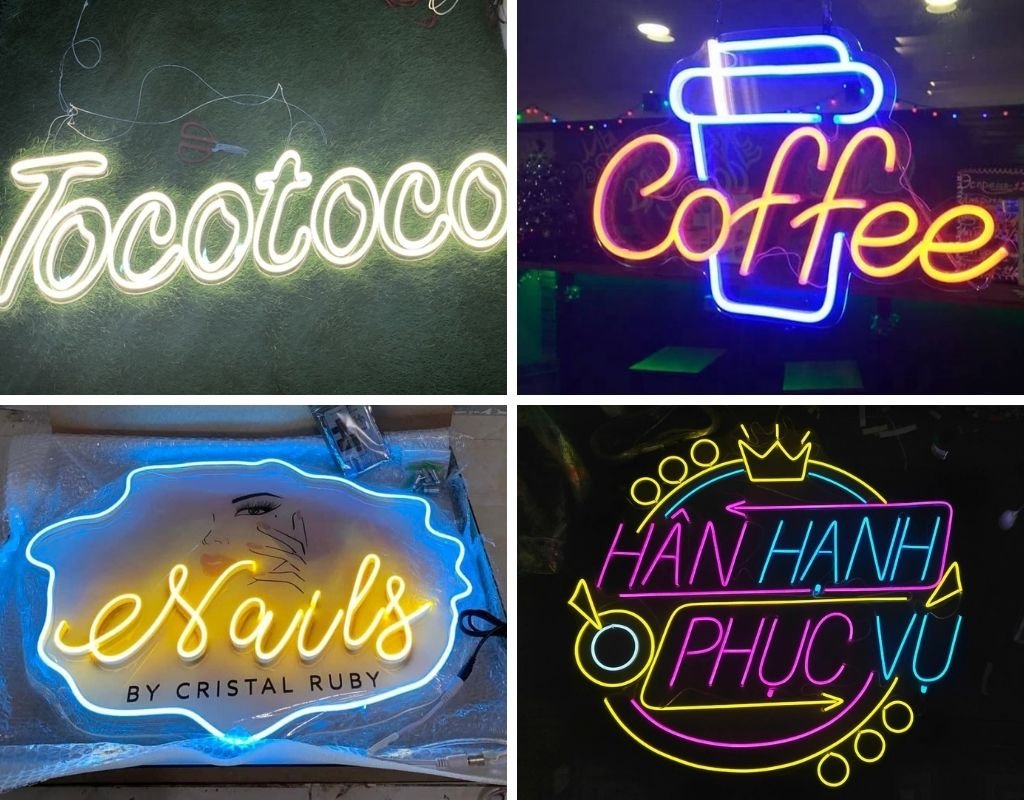 Biển LED neon sign ứng dụng nhiều trong các cơ sở kinh doanh dịch vụ, quán ăn,..