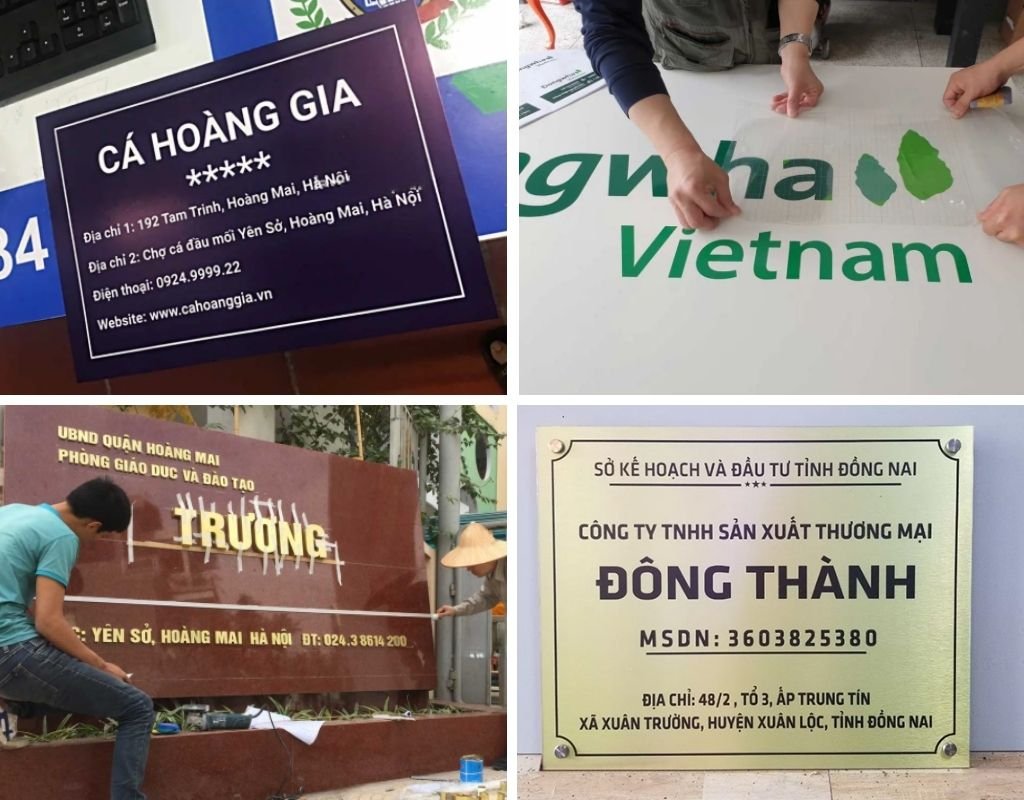 Mẫu biển công ty từ formex/alu dán decal hoặc đá hoa cương