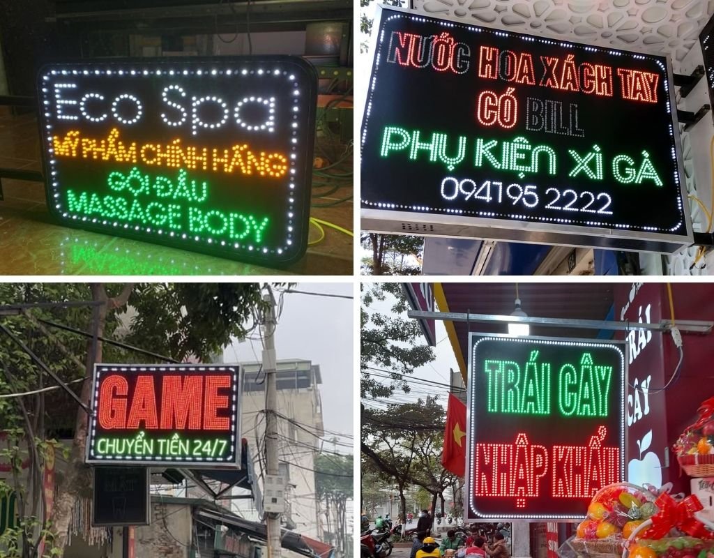 Biển LED vẫy màu sắc phong phú cùng hiệu ứng nhấp nháy ấn tượng