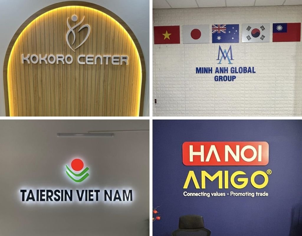 Logo công ty thường làm dạng nổi khối, 3d