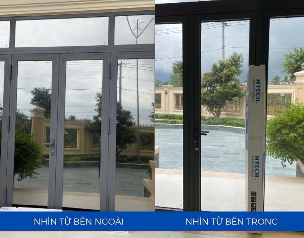 Tầm nhìn bên trong và bên ngoài sau khi dán phim chống nắng phản quang