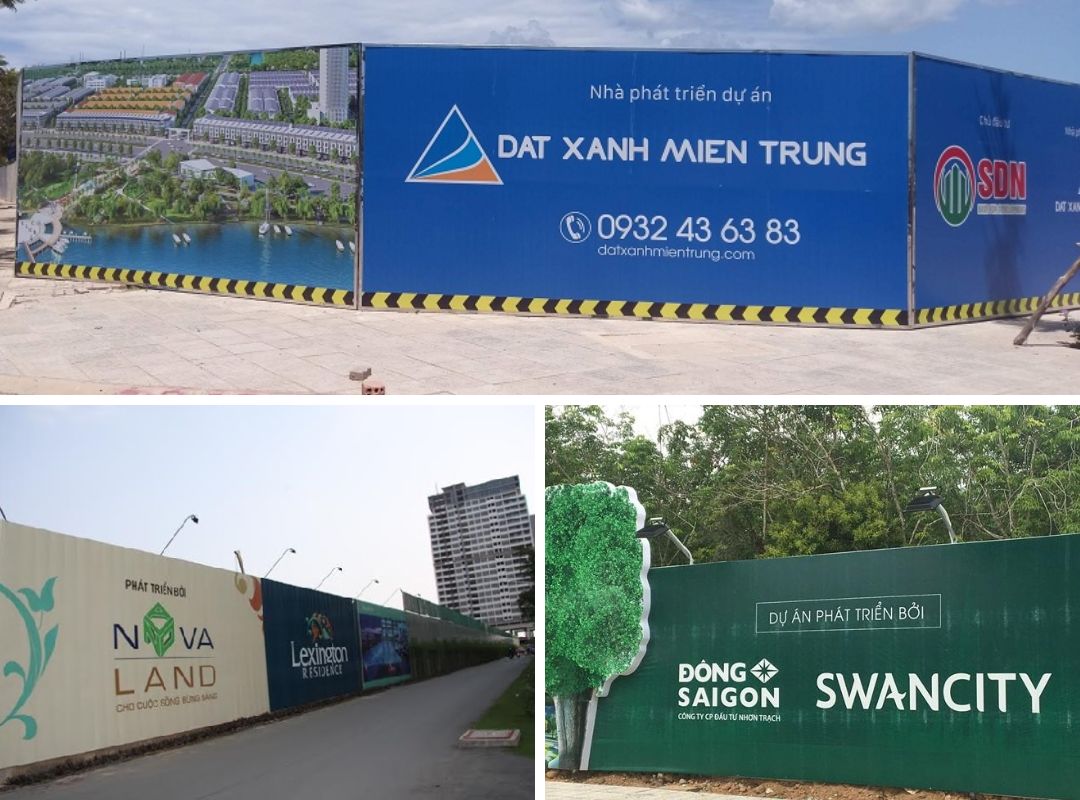 Biển Pano quảng bá thương hiệu nhà thầu, chủ đầu tư