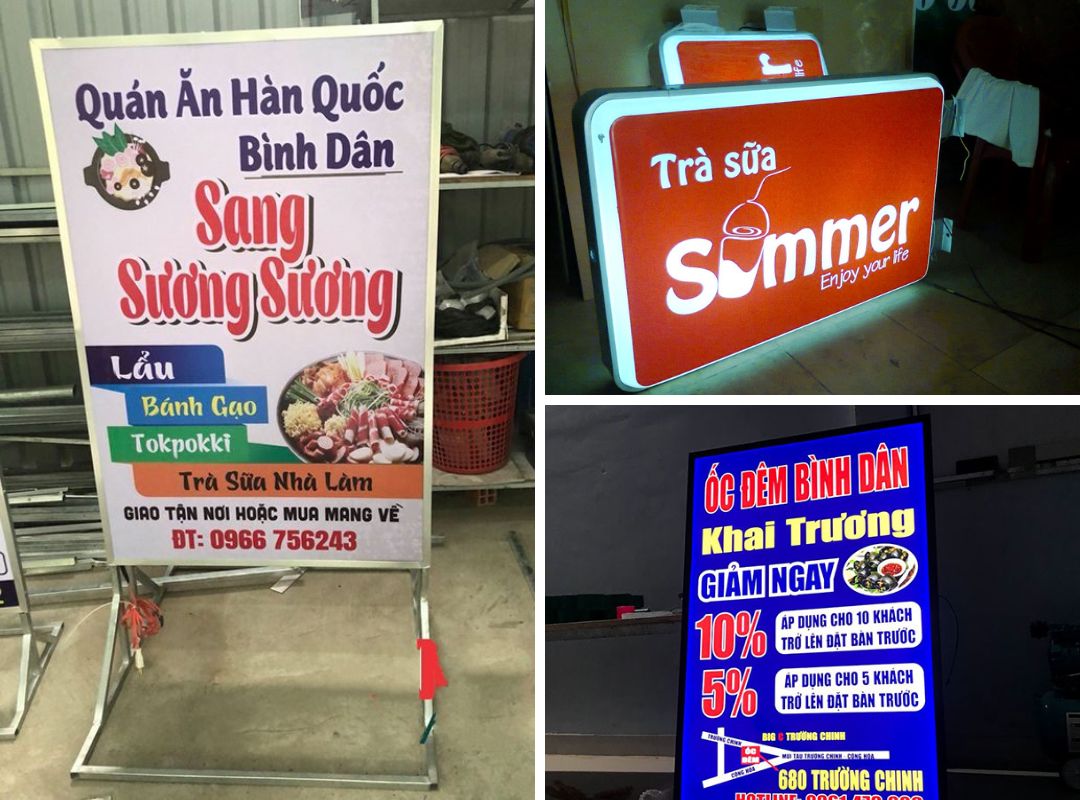 Biển quảng cáo quán ăn, quán nước, tiệm bánh nhỏ