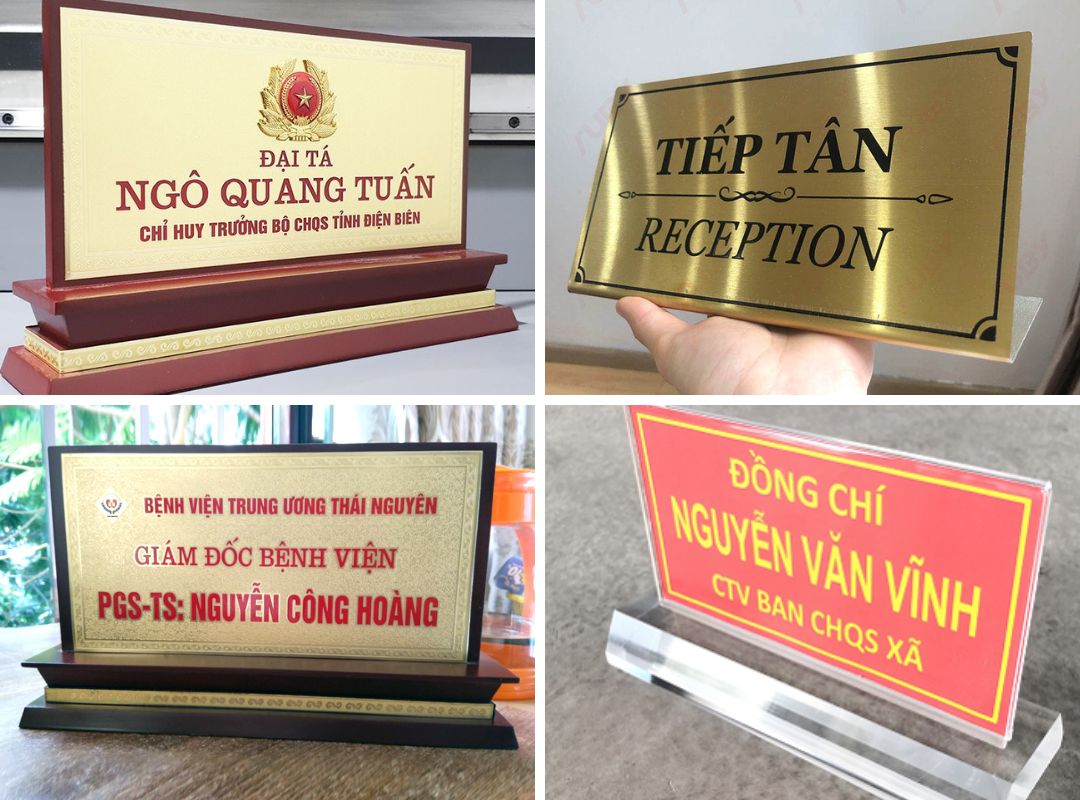 Vì sao cần xác định rõ đối tượng cần biển chức danh để bàn?