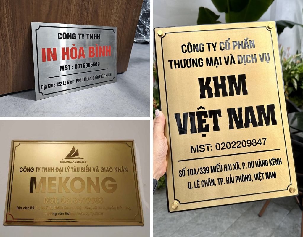 Biển inox ăn mòn có nhiều kích thước, độ dày