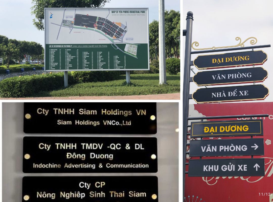 Các loại biển chỉ dẫn phổ biến trong khu công nghiệp